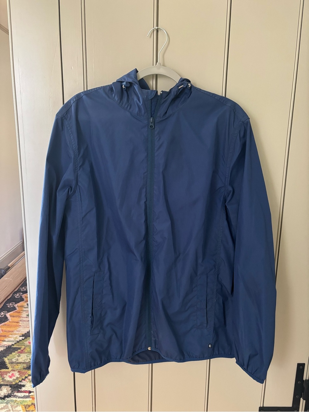 Chaps Men's Blue Hooded Windbreaker Jacket
